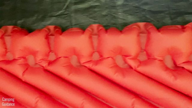 This is a picture of the side rails of the Klymit Double V Insulated Sleeping Pad.
