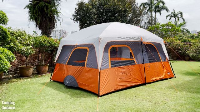 This is a picture of my Core 10-Preson Straight Wall Cabin Tent in my yard.