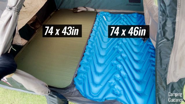 2 double pads in the Coleman Instant Cabin 4