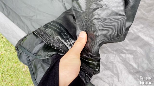 A close-up shot of the tent fabric of the Coleman Instant Tent 4.