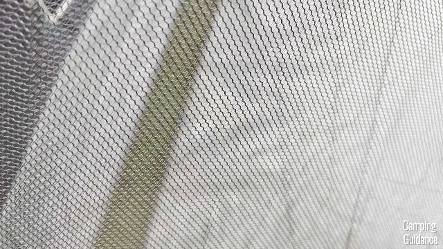 A close-up shot of the mesh of the Coleman Carlsbad Tent.
