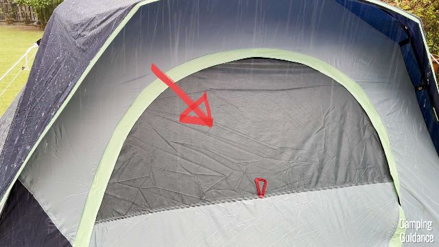 The window mesh of my Coleman Skydome Tent was almost dry.