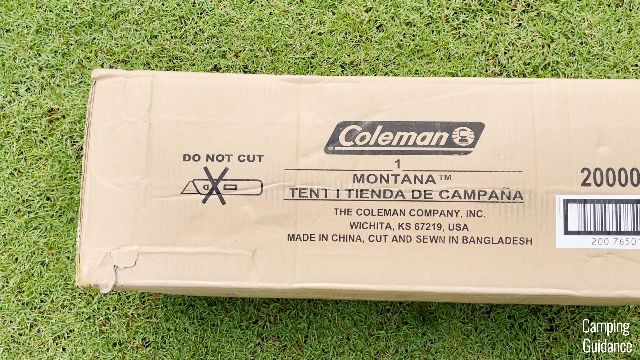 This is the outer cardboard packaging of the Coleman Montana 8-Person Tent.