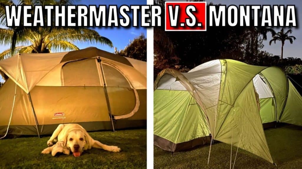 This is a picture of my Coleman WeatherMaster 10-Person Tent (left) and my Coleman Montana 8-Person Tent (right).