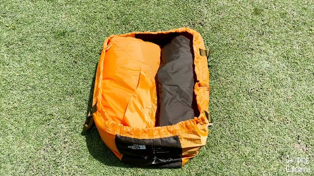 The huge opening of the Wawona 6's carry bag.