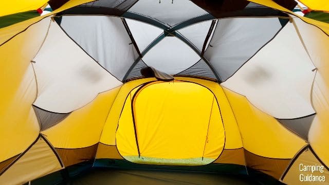 What the inside of the REI Base Camp 6 looks like.