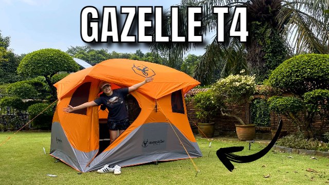 The author in her Gazelle T4 Hub Tent.