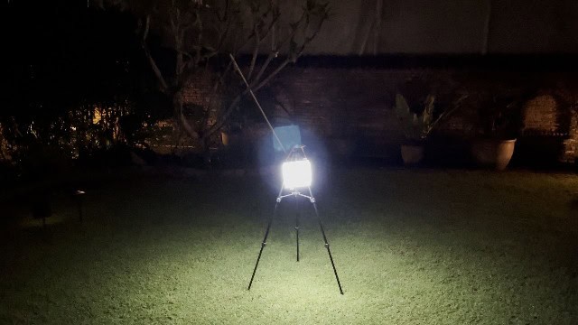 The LuminAID PackLite Max on its brightest Turbo setting.