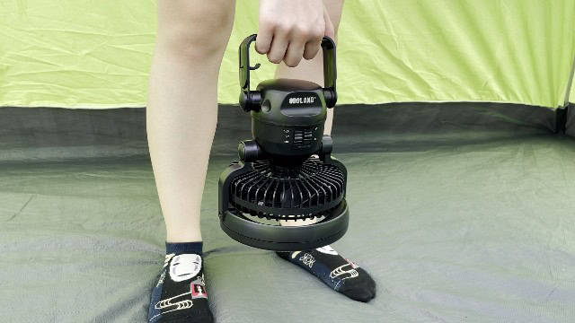 The handle of the Odoland Camping Fan.
