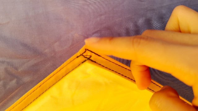 Seam taping inside the Coleman PEAK1 2.