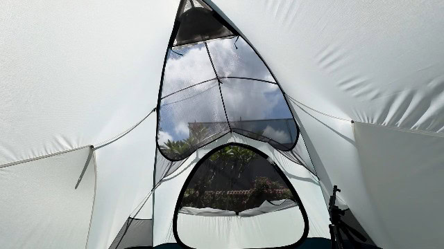 The REI Arete ASL 2 with all its mesh panels opened.