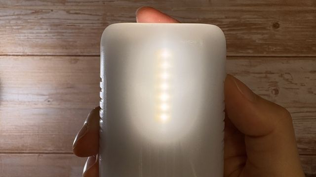 The individual LEDs visible through the diffuser of the Nitecore LR70.